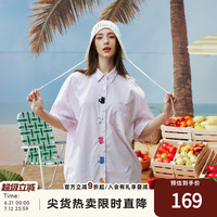 SuaMoment可愛(ài)貓咪刺繡短袖襯衫