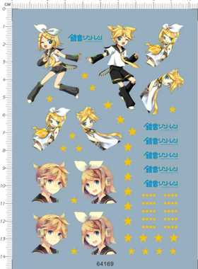 64169-A4217 整版胶 蛋机镜音星星痛机痛车水贴纸 现货