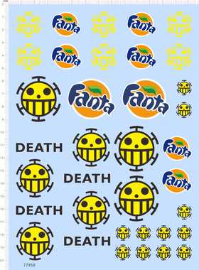 77958 Fanta DEATH 海贼王手办模型水贴定制打印2402