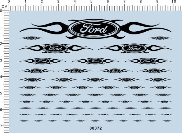 00372-A1707 整版胶 福特福克斯-FORD 模型车水贴纸 现货