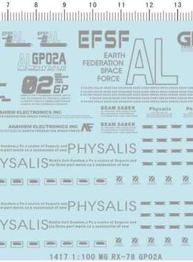 1417  MG RX-78 GP02A gd水贴纸111