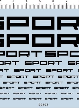 00593-417# -SPORT 模型车水贴纸