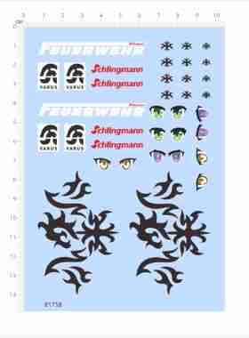 81758豆丁魂车feuerwehr chlingmann varus手办模型眼睛水贴2404