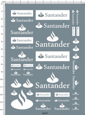 60721 整版胶 santander 模型水贴纸 现货