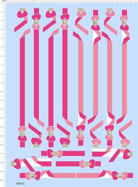 68455整版胶n比例新干线Hello kitty shinkansen火车模型水贴纸