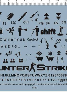 5662-A3412 CS 新键盘鼠标模型用水贴
