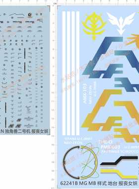 62241 Banshee报丧女妖mb地台UNICORN菲尼克斯观星者MG吉翁gd水贴