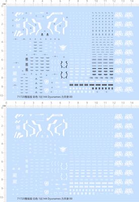 71720整版胶 1/144 EVO Dyunames 力天使 00 GD模型水贴 hg