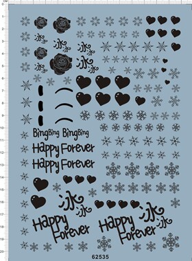 62535-A6719 MG BEAGGUY III 熊霸3玫瑰花心形雪花 gd水贴111