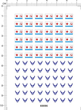 60896-4E06  苏联俄罗斯美国国旗标志 水贴