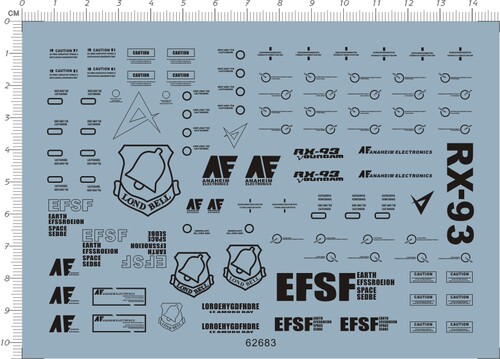 62683-8E14 整版胶 1/35 RX-93 V HEAD MODEL 牛gd头像水贴现货