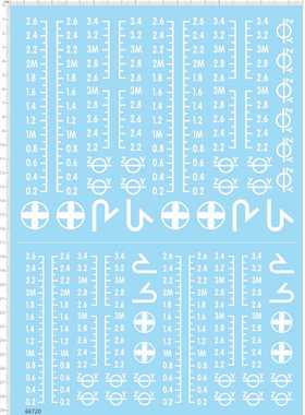 66720整版胶无比例船模水尺标尺水线军舰战舰渔船模型剪纸水贴纸