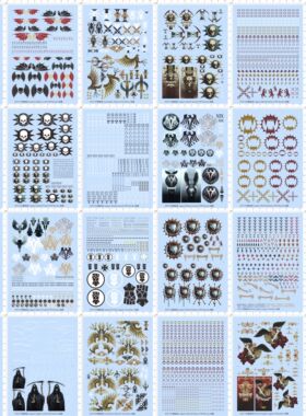 65515整版胶战棋战旗EMGY骷髅头死神闪电鹰模型水贴纸盾牌0K