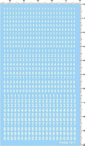 font12-1-A5117 Arial Narrow 阿拉伯数字水贴纸1
