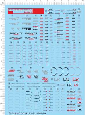 GD248整版胶MG DOUBLE X GX-9901-DX GX9901DX敢达水贴敢达水贴纸