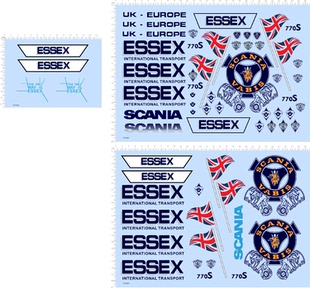 75763整版水贴 ESSEX SCANA 英国国旗卡车拖头模型水贴2310