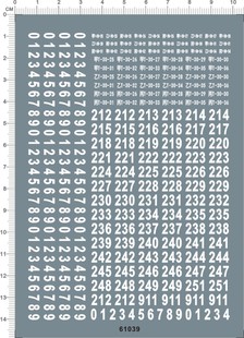 模型水贴纸 车号 61039 定做订做 越战tank 编号 数字 2E14