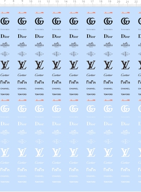 65724整版胶无比例奢侈标志盲盒molly纹身比例模型水贴纸定做现货