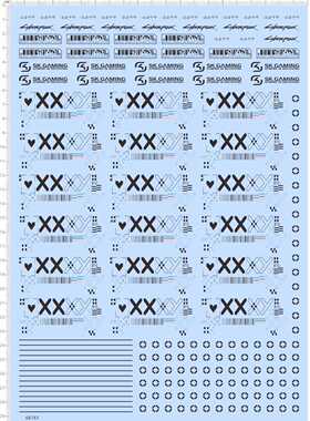 68183整版胶无比例雅增cyberpink sk gaming条形码模型剪纸水贴纸