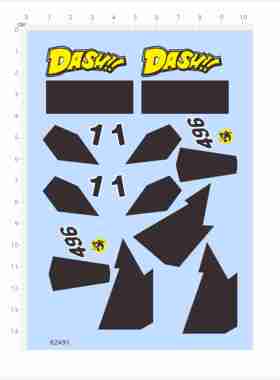 82491超级天皇巨星DASH四驱车18625模型水贴可撕膜不干胶独立现货