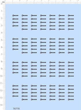 76770整版亮银水贴 MAN狮头 拖头卡车模型车水贴定制打印2312
