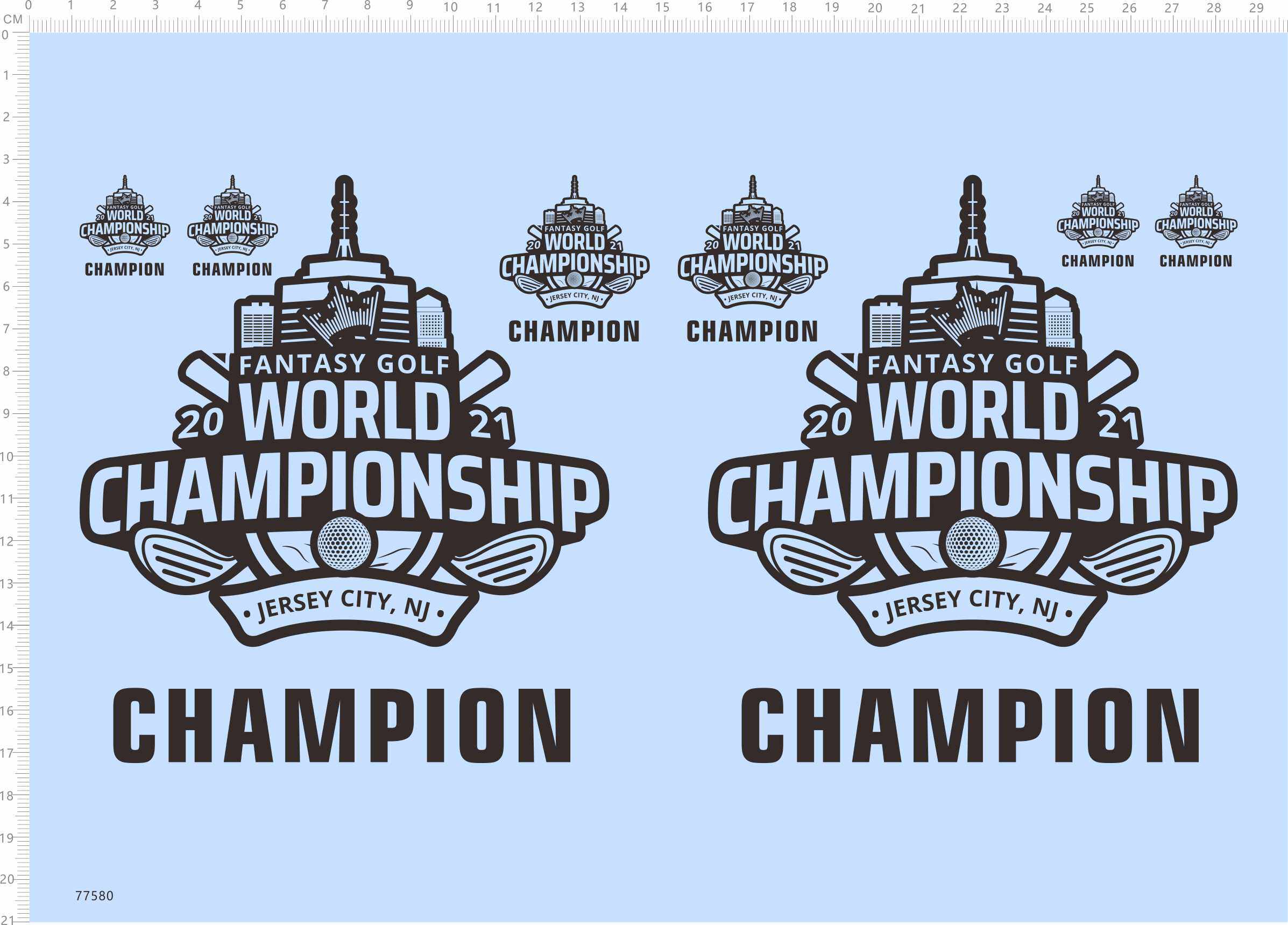 77580整版胶CHAMPION JERSEY CITY NJ FANTASY GOLF 模型水贴2402