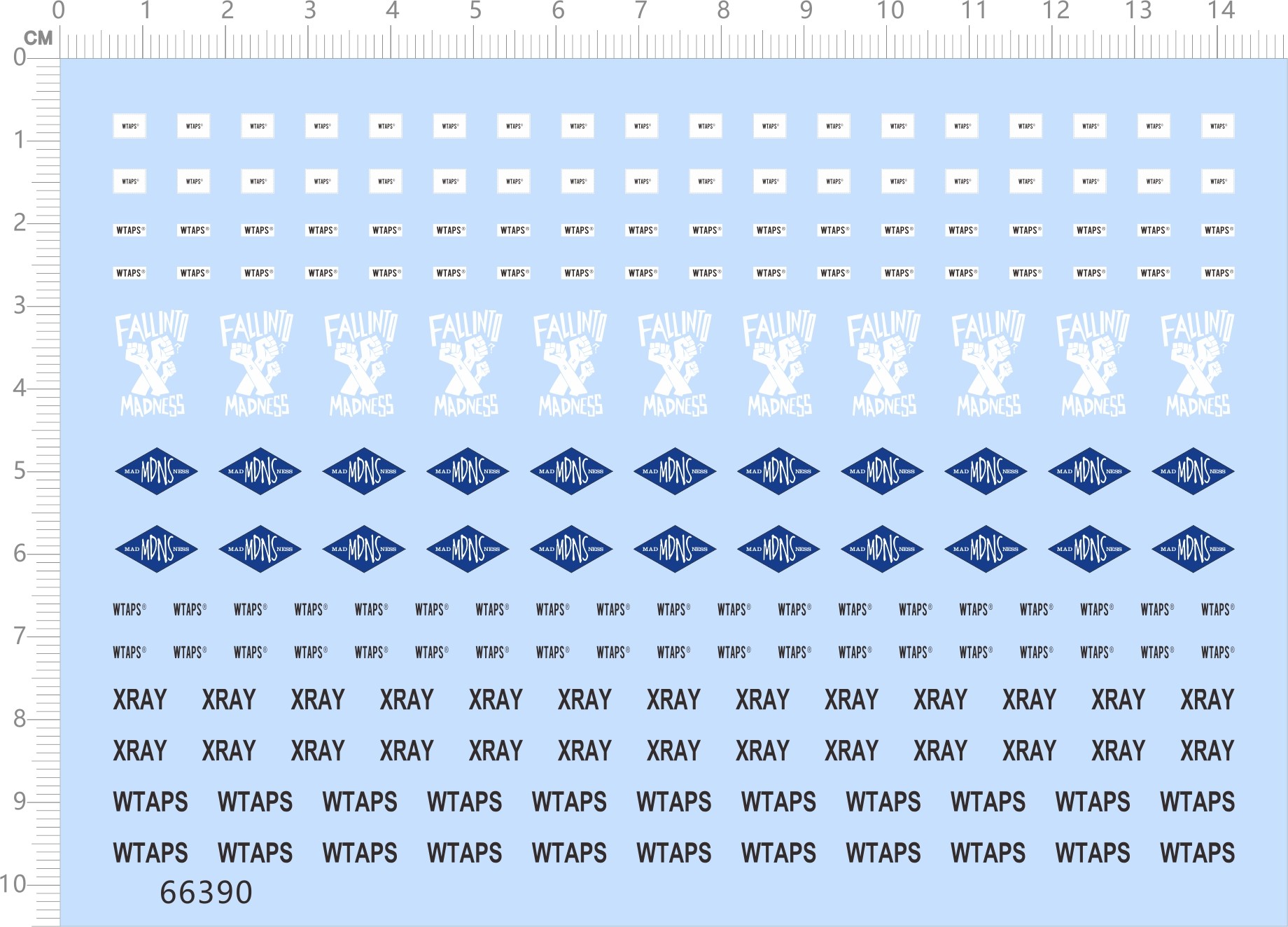 66390整版胶 WTAPS fallinto madness mdns wtaps xray剪纸水贴纸