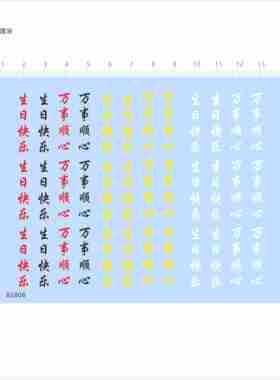 82806整版模型水贴 生日祝福 生日快乐 万事顺心 定制打印现货