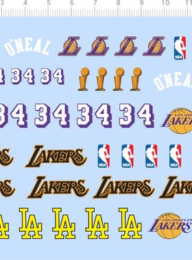 76527整版水贴 34 LA 篮球 手办模型娃娃人偶定制打印2312 nba