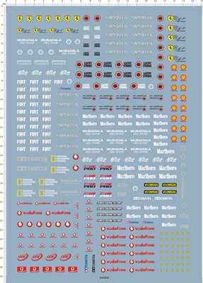 64484 法拉利壳牌万宝路环球探索一级方程式赛车菲亚特四驱车贴