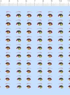 81634整版胶无比例 Niya 眼睛水贴纸模型娃娃手办公仔粘土人偶 A6