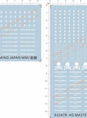 63347 HG master mind Japan mmj 骷髅头暗黑扎古gd水贴纸1