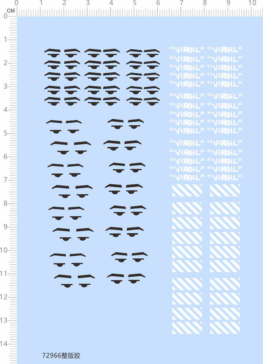 72966整版胶 virbil 眼睛眉毛水贴纸
