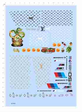 82049比例模型水贴奢侈印花集龙珠车钥匙扣涂装m-power 2404定做