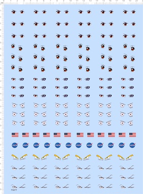 75877 悟空赛亚人美国国旗nasa 整版水贴 娃娃眼睛定制打印2310