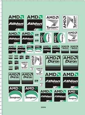 20004-A40625 AMD CPU 遥控车一级方程式水贴纸不干胶PVC A4纸1