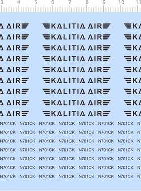 80959整版胶英文名签名铭牌KALITOA AIR水贴纸模型N701CK定做订做