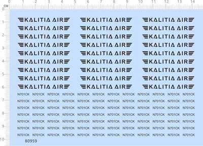 80959整版胶英文名签名铭牌KALITOA AIR水贴纸模型N701CK定做订做