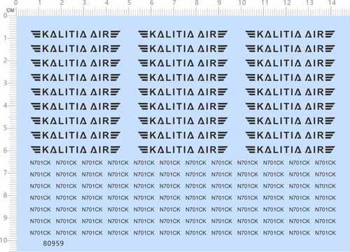 80959整版胶英文名签名铭牌KALITOA AIR水贴纸模型N701CK定做订做