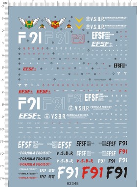 62348-Z123 MG F91 蓝色哈里森马丁gd水贴111