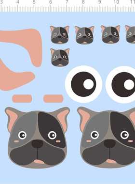 77918狗表情餐具碗碟眼睛手办模型水贴定制打印现货