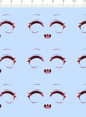 73809眼睛水贴 娃娃手办公仔眼睫毛眉毛牙齿嘴巴