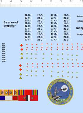 69212整版胶1/350美國航空母艦通用標示Independence飞机模型水贴