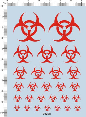 00298-4E09 -注意生物危害-BioHazard 模型车水贴纸