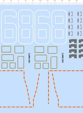 73069整版胶 1/350 信号旗比例模型水贴纸尼米兹号Nimitz