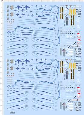 68452整版1/144长谷川yf-19飞机模型水贴天使精灵navy纸模型水贴