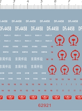 62921 1/87大力火车车贴东风4 DF4比例模型剪纸水贴纸定做订做