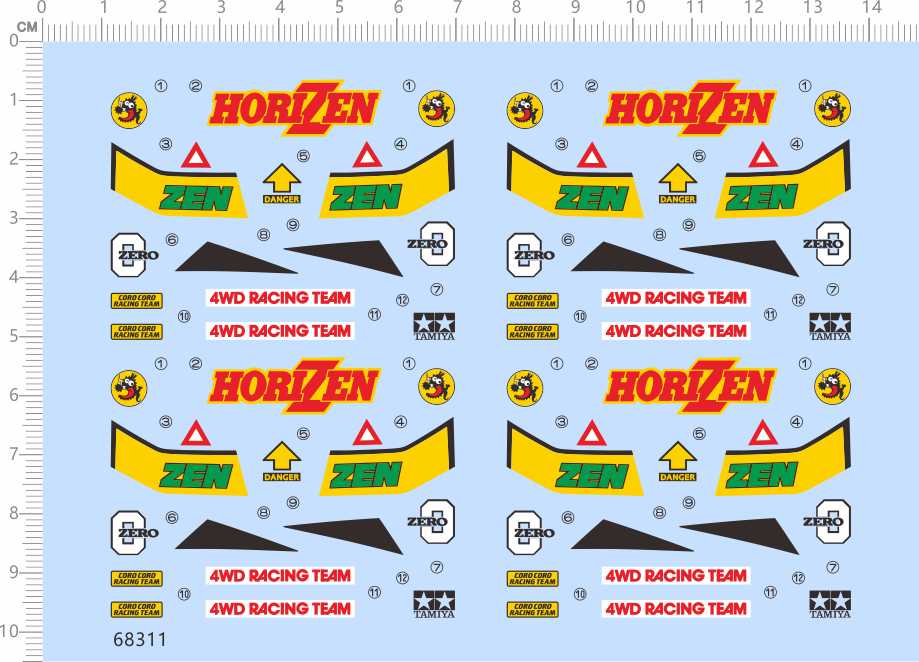 68311整版胶HORIZEN地平线zen四驱车水贴纸zero 4wd racing team