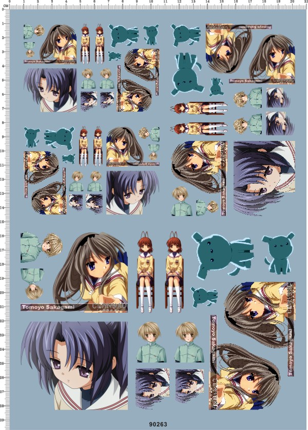 90263 CLANNAD 痛车去底水贴 A4纸