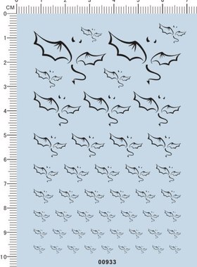 00933-8E09 恶魔 模型车水贴纸
